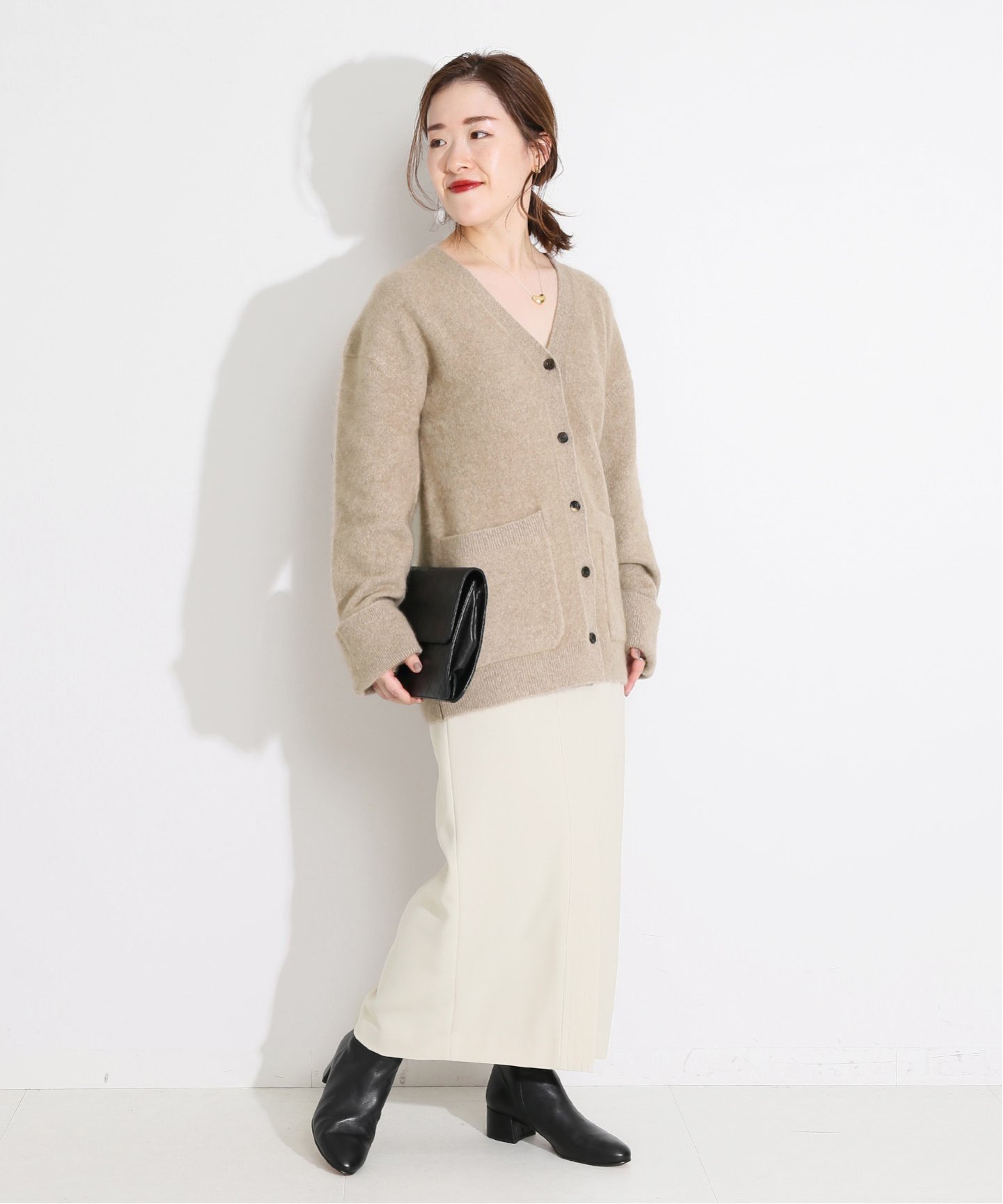 【美品✨】Spick&Span ふわふわ　ファーニット畦カーディガン　柔らかい フワフワシャギーVネックニットカーディガン(4色展開)sdprb1056