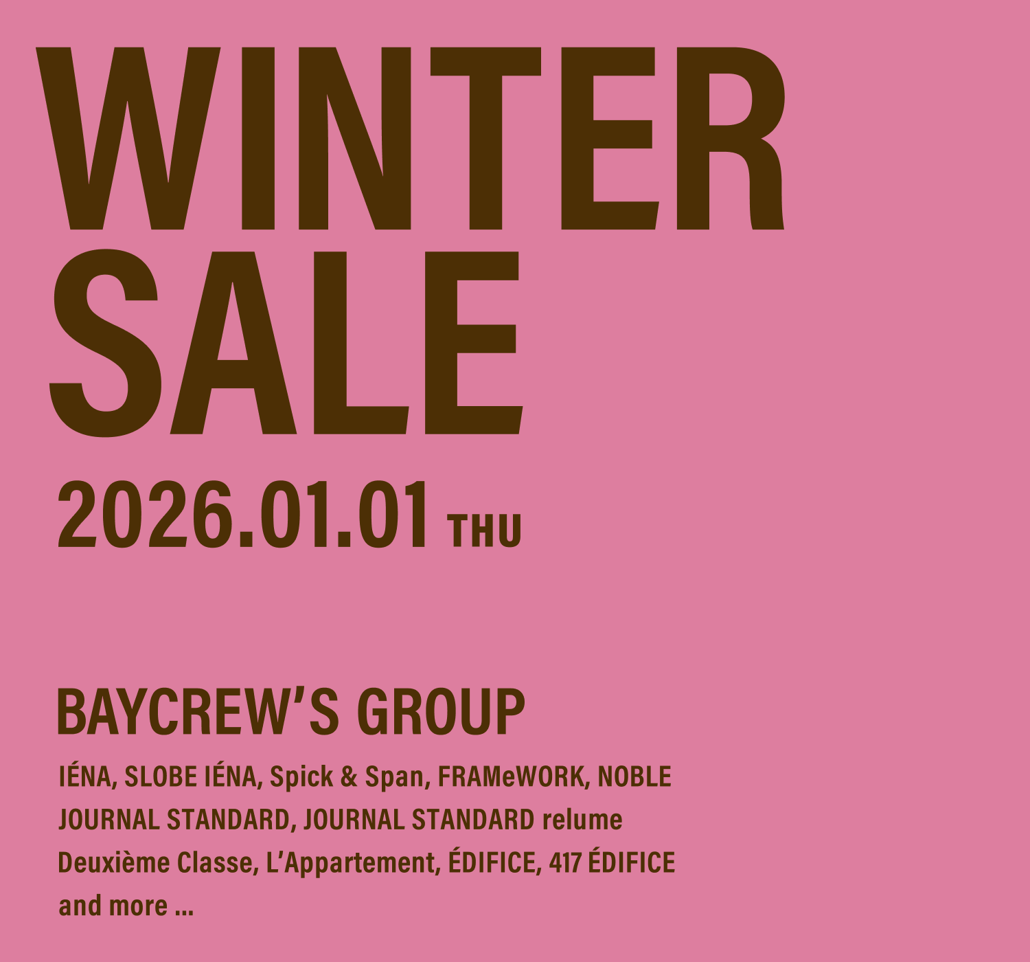 店舗SALE日程】BAYCREW