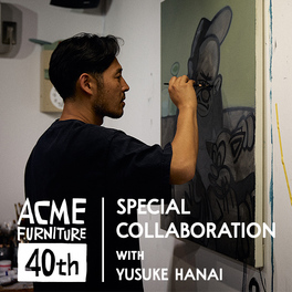 花井祐介ACMEアクメファニチャー別注クッション２個　HANAI YUSUKE アクメ ファニチャーが花井祐介とコラボ、ブランド創業40周年を記念