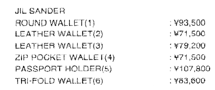 JIL SANDER ROUND WALLET,LEATHER WALLET,LEATHER WALLET,ZIP POCKET WALLET,TRI-FOLD WALLET,PASSPORT HOLDER