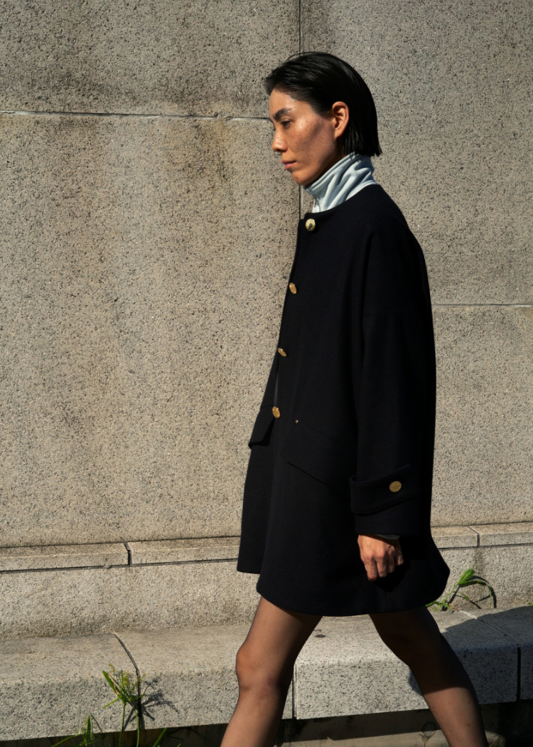 HUMBIE NO COLLAR COAT