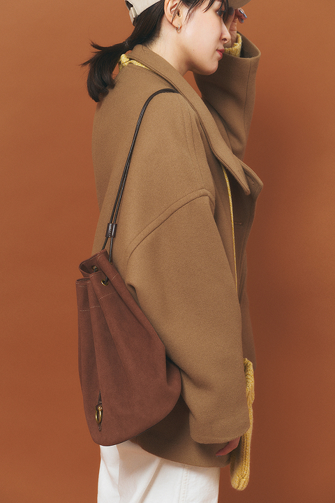 Melton cocoon coat