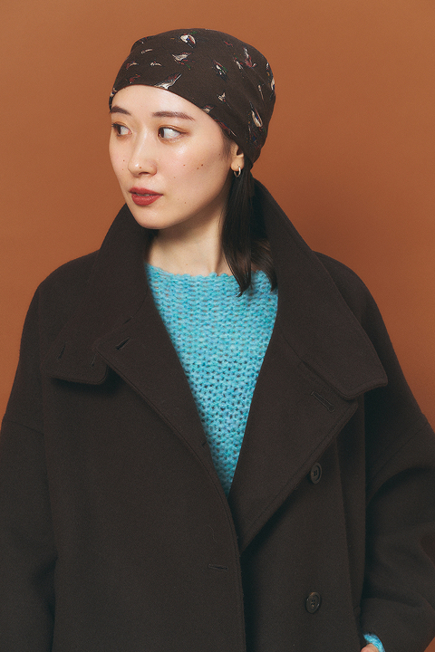 Melton cocoon coat