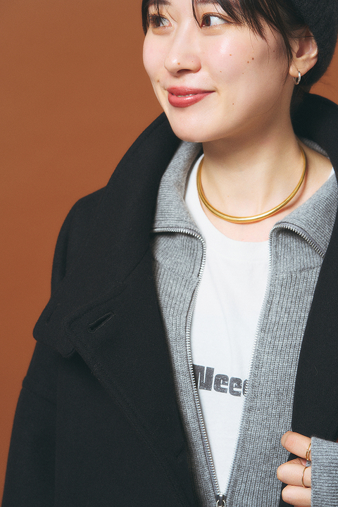 Melton cocoon coat