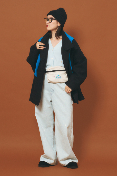 Melton cocoon coat