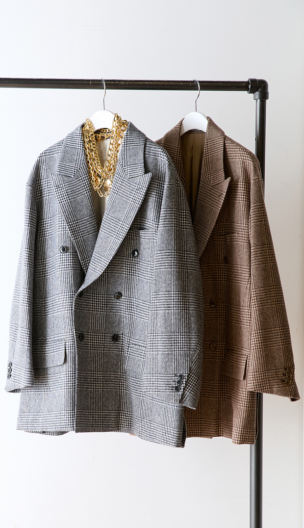COUTURE D'ADAM CHECK BIG JACKET