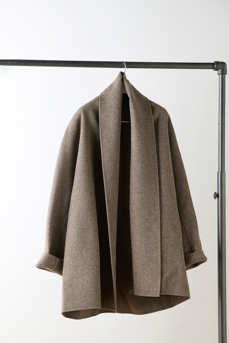 AP STUDIO SHAWL COLLAR SHORT COAT